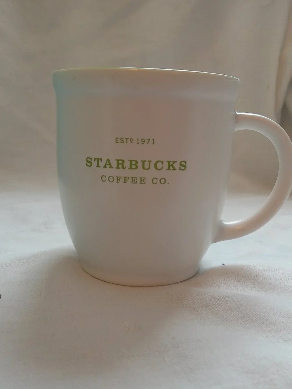 Starbucks Coffee Co Estd 1971 Coffee Mug 18 oz Green Inside 2007 VGUC